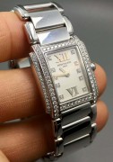 百达翡丽4908，女装腕表，22*27MM表径，18K白金表壳表带，原装镶嵌钻石，整表原装成色98新