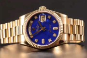 劳力士 118238青金石盘 星期日历型系列 36mm 18K黄金 星期显示、日期显示 乱码 全套附件98新