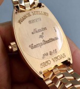法穆兰5850型，18K玫瑰金表壳和表带（自动机械机芯，按动把头表盘的轮盘赌开始旋转，全套附件齐全