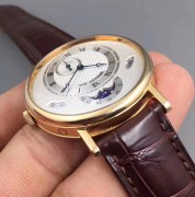 宝玑7337BR  18K玫瑰金表壳和表扣，自动机械机芯（双避震系统），月相、日期、星期功能
