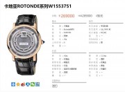 99新 卡地亚ROTONDE系列 18k玫瑰金手动机械男表  型号：W1553751 