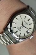 精工 Grand Seiko 自动机械表 奶酪色菱形格子纹修饰表盘 38mm表径 腕周19CM    壳型保持很好 全套附件齐全