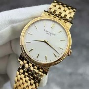 百达翡丽古典表系列5120/1J-001，18K黄金材质，表径35mm，巴黎钉饰表圈，银白色表盘，简洁大两针，透底自动机械，珍珠陀，公价318600，现货好价分享💰
