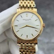 百达翡丽古典表系列5120/1J-001，18K黄金材质，表径35mm，巴黎钉饰表圈，银白色表盘，简洁大两针，透底自动机械，珍珠陀，公价318600，现货好价分享💰
