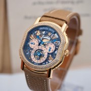 丹尼尔罗斯  超薄万年历 镂空表盘 原镶钻 18K玫瑰金 38X45mm  自动机械 全套附件