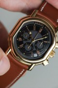 初代丹尼尔·罗斯 DANIEL ROTH 18K玫瑰金 很稀缺的黑面  尺寸41X38mm 原始品95新以上 带空白保卡