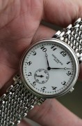 PP PATEK PHILIPPE 百达翡丽5022g  整表18k白金 圣伯纳狗头印记 2010年左右的款式 手动机械 宝玑字 宝玑针 表径33mm Cal.215机芯 腕周195mm以上 可以拆卸表节调节长度 有4节可以拆 表带为实心18K金很皮实又灵活舒适 制作很费工夫 链带表的巅峰作品 公价45万左右 款式稀缺 单表没附件 原始品95新以上 可以免费抛光到99.9新
