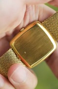 爱彼 18K金 手动机械表 2003机芯 走时很准 表径30X30表面积换算相当圆形34mm 腕周190 整表79克  黑面特别少见