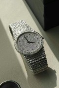 PIAGET 伯爵 18K白金 表盘表圈全部原厂镶钻 漫天星表盘蓝宝石刻度 自动机械 34mm表径  树皮纹处理的柱状表带皮实又细腻 工艺超越霜金不刮任何材质衣服 全长18厘米 扣起来17.5厘米腕周 可以拆卸表带调节长度 整表137克多 原价60万左右 现在好价出