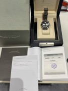 全套附件 原始品 朗格405.035 朗格大头 朗格萨克森系列 Datograph，41mm表径，铂金950材质，动储60小时，两眼计时，大日历窗日历，银白色两眼与黑盘形成完美撞色盘面，机芯设计错落有致，层峦叠嶂犹如一座微缩的城市，工价94万多，2017年原始品 全套附件 950铂金折叠扣
