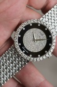 PIAGET 伯爵 整表18K白金表圈表盘全原镶钻 石 自动机械表 麦穗纹编织表带 34mm表径  腕周扣起来18cm  重量100多克 原价60万左右 现在好价出
