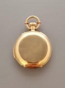 古董怀表：瑞士Jules Jürgensen追针三问，18K金53㎜表径，珐琅盘蓝钢针，累计30分钟追针计时，开关锁止，两锤两簧三问报时，专利把环调时，高等级机芯，品牌经典款，品相完美，按键柔和，报时清亮，难得赏玩收藏佳品。