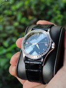 百达翡丽5118P，PT950铂金材质，原镶T钻，表径37mm，黑色珐琅表盘三针日历显示，钻石刻度，透底自动机械，市面稀有，公价99.3万，双P标，11年纸，品相完美