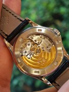 百达翡丽5118P，PT950铂金材质，原镶T钻，表径37mm，黑色珐琅表盘三针日历显示，钻石刻度，透底自动机械，市面稀有，公价99.3万，双P标，11年纸，品相完美