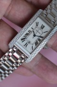 Cartier Tank Américaine 卡地亚美国坦克系列 整表18K白金原镶钻  型号: WB7026L1