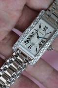 Cartier Tank Américaine 卡地亚美国坦克系列 整表18K白金原镶钻  型号: WB7026L1