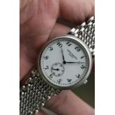 PP PATEK PHILIPPE 百达翡丽5022g  整表18k白金 圣伯纳狗头印记 2010年左右的款式 手动机械 宝玑字 宝玑针 表径33mm Cal.215机芯 腕周195mm以上 可以拆卸表节调节长度 有4节可以拆 表带为实心18K金很皮实又灵活舒适 制作很费工夫 链带表的巅峰作品 公价45万左右 款式稀缺 单表没附件 原始品95新以上 可以免费抛光到99.9新