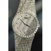 PIAGET 伯爵 18K白金 表盘表圈全部原厂镶钻 漫天星表盘蓝宝石刻度 自动机械 34mm表径  树皮纹处理的柱状表带皮实又细腻 工艺超越霜金不刮任何材质衣服 全长18厘米 扣起来17.5厘米腕周 可以拆卸表带调节长度 整表137克多 原价60万左右 现在好价出