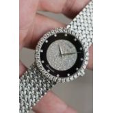 PIAGET 伯爵 整表18K白金表圈表盘全原镶钻 石 自动机械表 麦穗纹编织表带 34mm表径  腕周扣起来18cm  重量100多克 原价60万左右 现在好价出