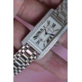 Cartier Tank Américaine 卡地亚美国坦克系列 整表18K白金原镶钻  型号: WB7026L1